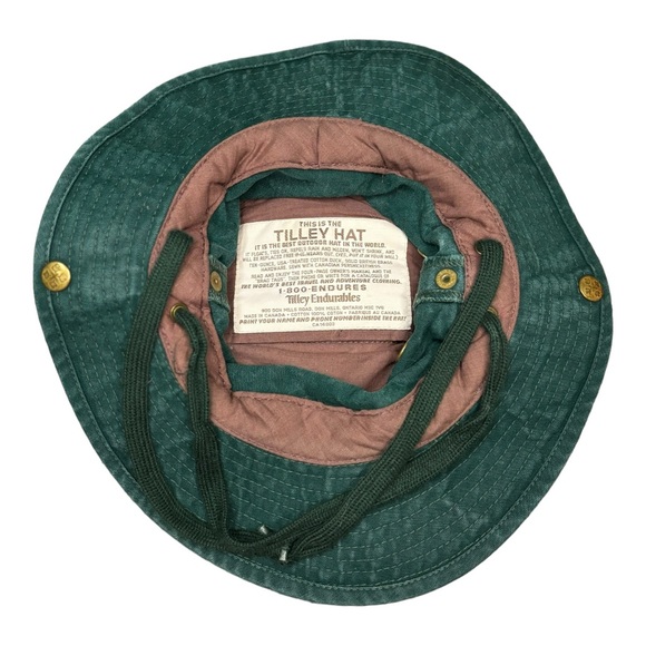 Tilley Wanderer Hat Green Canvas Bucket Hat / Boonie Hat Size 7 1/8 Tilley Hat - Picture 5 of 13